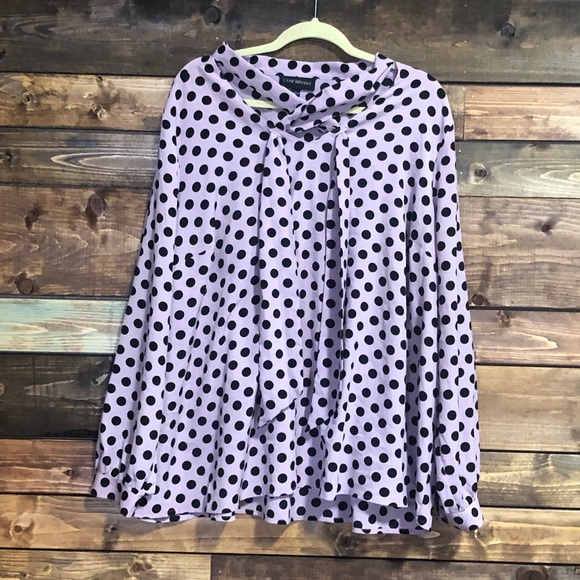 Lane Bryant Tops - Lane Bryant Tie Front Dot Blouse